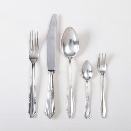 Besteck Set Antonia Versilbert 5-teilig Mismatching | gotvintage Rental & Event Design